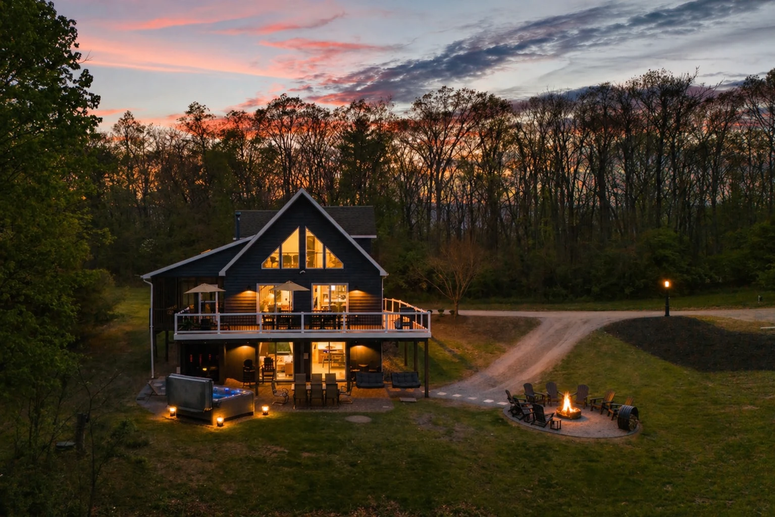 Exterior at sunset